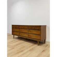 Load image into Gallery viewer, Vintage MCM Bassett Style Nine Drawer Dresser with Wood Inlays Collectable Retro

