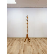 Load image into Gallery viewer, Vintage Brass Wood Coat Rack Porcelain Cream Knobs Entryway Hat Rack
