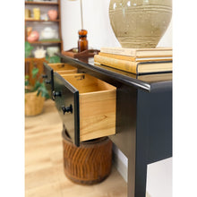 Load image into Gallery viewer, Nichols and Stone Solid Black Wood Console Two Drawers Modern Transitional
