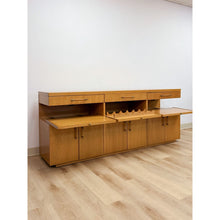 Load image into Gallery viewer, Stanley Buffet/Credenza Wine Rack w/ Lighted Bar MCM Entertainment Console
