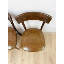 Load image into Gallery viewer, Pair of Vintage MCM Walnut Bentwood Chairs, Curved Wood Accent Seating
