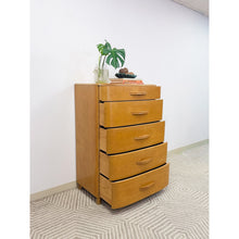 Load image into Gallery viewer, Heywood Wakefield MCM Tallboy 5-Drawer Dresser Pre-WWII Vintage 32" Wide
