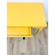 Load image into Gallery viewer, Contemporary Yellow Desk Black Knobs Finished Back Home Office Bold Statement
