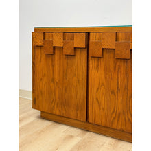 Load image into Gallery viewer, Vintage Buffet Lane Staccato Brutalist MCM Walnut Sideboard Collectible
