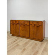 Load image into Gallery viewer, Vintage Buffet Lane Staccato Brutalist MCM Walnut Sideboard Collectible
