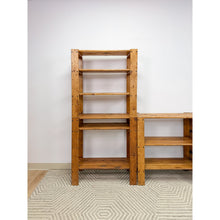 Load image into Gallery viewer, Vintage Modular Pine 4-Piece Shelf Unit Rustic Stackable Bookcase Organic Modern
