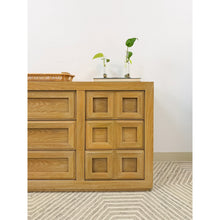 Load image into Gallery viewer, Thomasville Blonde Oak 9-Drawer Dresser Vintage Bedroom Storage MCM Dresser
