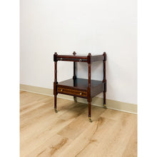 Load image into Gallery viewer, Bombay Mahogany Traditional Side Table Pullout Tray Regency Style Accent
