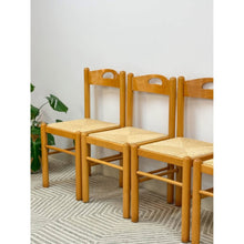 Load image into Gallery viewer, Hank Lowenstein Style Blonde Rush Seat Dining Chair Set of Four MCM
