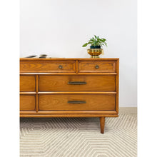 Load image into Gallery viewer, Heritage MCM Lowboy 7-Drawer Dresser Unique Brass Pulls Vintage Long Dresser
