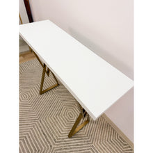 Load image into Gallery viewer, Modern White Tall Console/Bar Table – Minimalist, Sleek Design, Multi-Use
