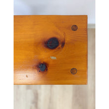 Load image into Gallery viewer, Handmade Rustic Pine Side Table Shelf Dowel Joints Vintage Farmhouse Dated 1930s
