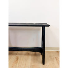 Load image into Gallery viewer, West Elm Solid Black Wood Entry Table Modern MCM Organic Sofa Table
