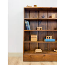 Load image into Gallery viewer, Vintage MCM Solid Walnut Four Shelf Bookcase Shallow Display MidCentury Shelving
