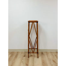Load image into Gallery viewer, Coastal Boho Tall Bamboo Plant Stand Warm Finish Pedestal Display Regency
