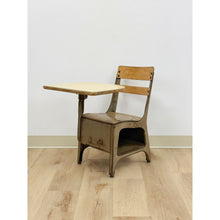 Load image into Gallery viewer, Antique Industrial Kids School Desk Adjustable Vintage Cast Iron Wood
