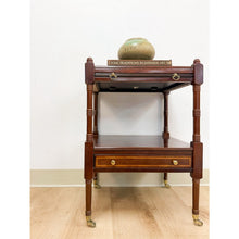 Load image into Gallery viewer, Bombay Mahogany Traditional Side Table Pullout Tray Regency Style Accent
