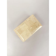 Load image into Gallery viewer, Vintage Tessellated Beige Stone Inlay Box, Petite Stoneware Vessel
