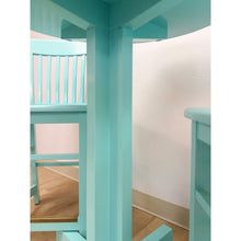Load image into Gallery viewer, Vintage Bistro Set Turquoise Blue Counter Height Table Two Chairs Outdoor/Indoor
