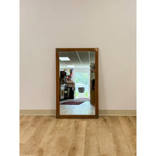 Load image into Gallery viewer, Vintage MCM Dixie Act II Walnut Mirror, Brass Details Wall Accent Campaign Style
