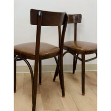 Load image into Gallery viewer, Pair of Vintage MCM Walnut Bentwood Chairs, Curved Wood Accent Seating
