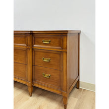 Load image into Gallery viewer, Vintage Dresser Drexel Transitional MCM Nine Drawer Lowboy Brass Handles
