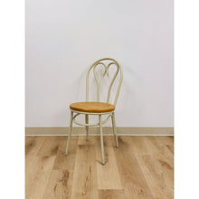 Load image into Gallery viewer, White Metal "Bentwood" Cane Seat Accent Chair Vintage MCM Coastal Boho
