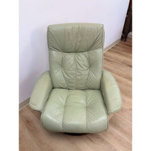 Load image into Gallery viewer, Lane Furniture Stressless Style Sage Green Leather Swivel Recliner Chair Ottoman
