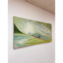 Load image into Gallery viewer, Vintage Oil Painting Kayaker Expressionist Canvas Gestural J. Zuill Signed
