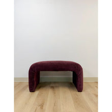 Load image into Gallery viewer, Postmodern Burgundy/Mauve Upholstered Curved Bench Vintage Sculptural Seating
