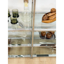 Load image into Gallery viewer, Rare Milo Baughman Style Chrome Glass Etagere Display Shelf Vintage MCM Shelving
