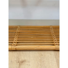 Load image into Gallery viewer, Vintage Console Table Rattan Two-Tier Glass Top Coastal Entryway Sofa Table Rare
