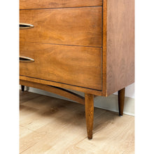 Load image into Gallery viewer, Vintage Chest Broyhill Sculptra MCM Gentleman's Tallboy Three Drawer Dresser
