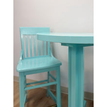 Load image into Gallery viewer, Vintage Bistro Set Turquoise Blue Counter Height Table Two Chairs Outdoor/Indoor
