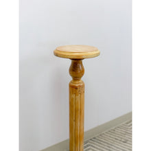 Load image into Gallery viewer, Italian Pickled Pine Pedestal Rustic Antique Farmhouse Plant Stand
