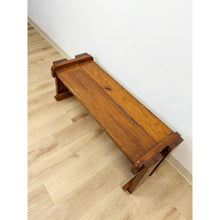 Load image into Gallery viewer, Handmade Rustic Coastal Pine Bench, Walnut Stained Walnut, Farmhouse, Primitive
