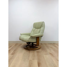 Load image into Gallery viewer, Lane Furniture Stressless Style Sage Green Leather Swivel Recliner Chair Ottoman
