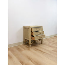 Load image into Gallery viewer, Ficks Reed Faux Bamboo Nightstand Beige Coastal Hollywood Regency Bedside Table
