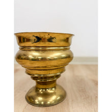 Load image into Gallery viewer, Large Vintage Brass Planter VaseMCM Hollywood Regency Coastal Eclectic
