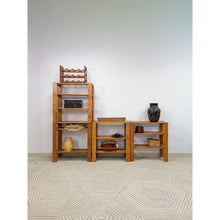 Load image into Gallery viewer, Vintage Modular Pine 4-Piece Shelf Unit Rustic Stackable Bookcase Organic Modern
