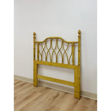 Load image into Gallery viewer, Coastal, Yellow Faux Bamboo, Hollywood Regency, Twin Headboard, Woven Details
