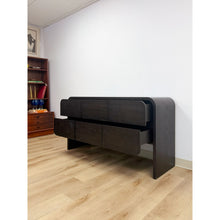 Load image into Gallery viewer, Modern Crate and Barrel "Cortez" Black Six Drawer Dresser Curved With Soft Close
