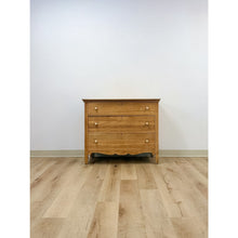 Load image into Gallery viewer, Primitive Scrubbed Pine Three Drawer Dresser Dovetail Porcelain Knobs Vintage
