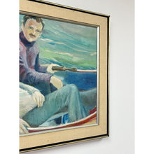 Load image into Gallery viewer, The Boatman Original Oil Painting Signed M.W. Picchi Couple Boat Nautical Art
