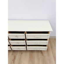 Load image into Gallery viewer, Vintage Thomasville Paoletti Faux Bamboo 9 Drawer Dresser White Hollywood Regency
