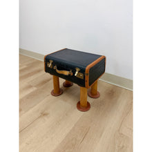 Load image into Gallery viewer, Vintage Leather Walking Suitcase Side Table with Legs Eclectic Accent, Rare
