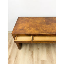 Load image into Gallery viewer, Rare Vintage Hekman MCM Burlwood Desk with Three Drawers Mid Century Collectable
