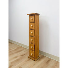 Load image into Gallery viewer, Vintage Pine Six Drawer Narrow Vertical Apothecary Cabinet Storage
