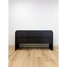Load image into Gallery viewer, Modern Crate and Barrel "Cortez" Black Six Drawer Dresser Curved With Soft Close
