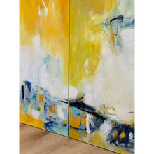 Load image into Gallery viewer, Set of 3 Modern Abstract Paintings Yellow Green Blue Wall Art Acrylic on Canvas
